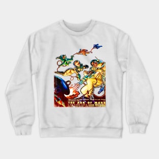 Girl Astronaut Pin Up Floating in the space.. Retro comic book cover vintage Crewneck Sweatshirt
